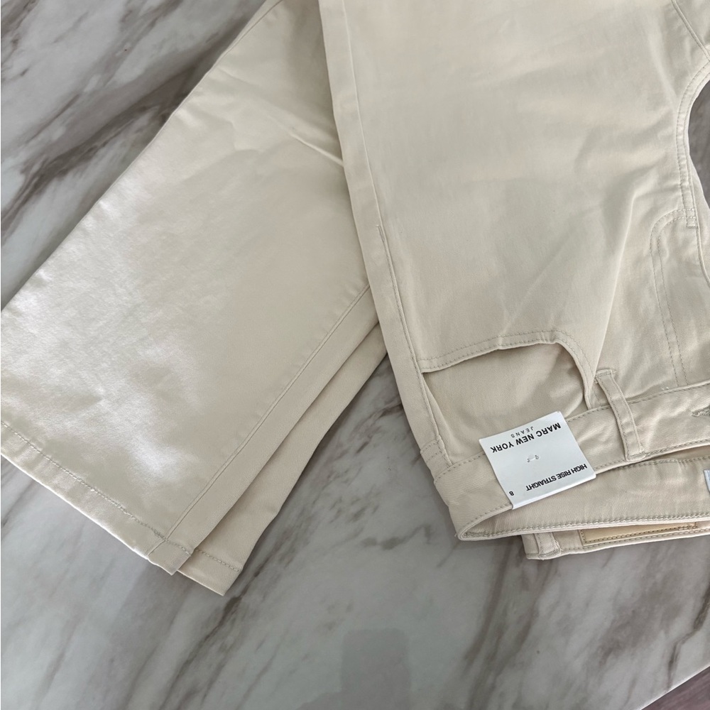 Cream Wide-Leg Pants cómodo